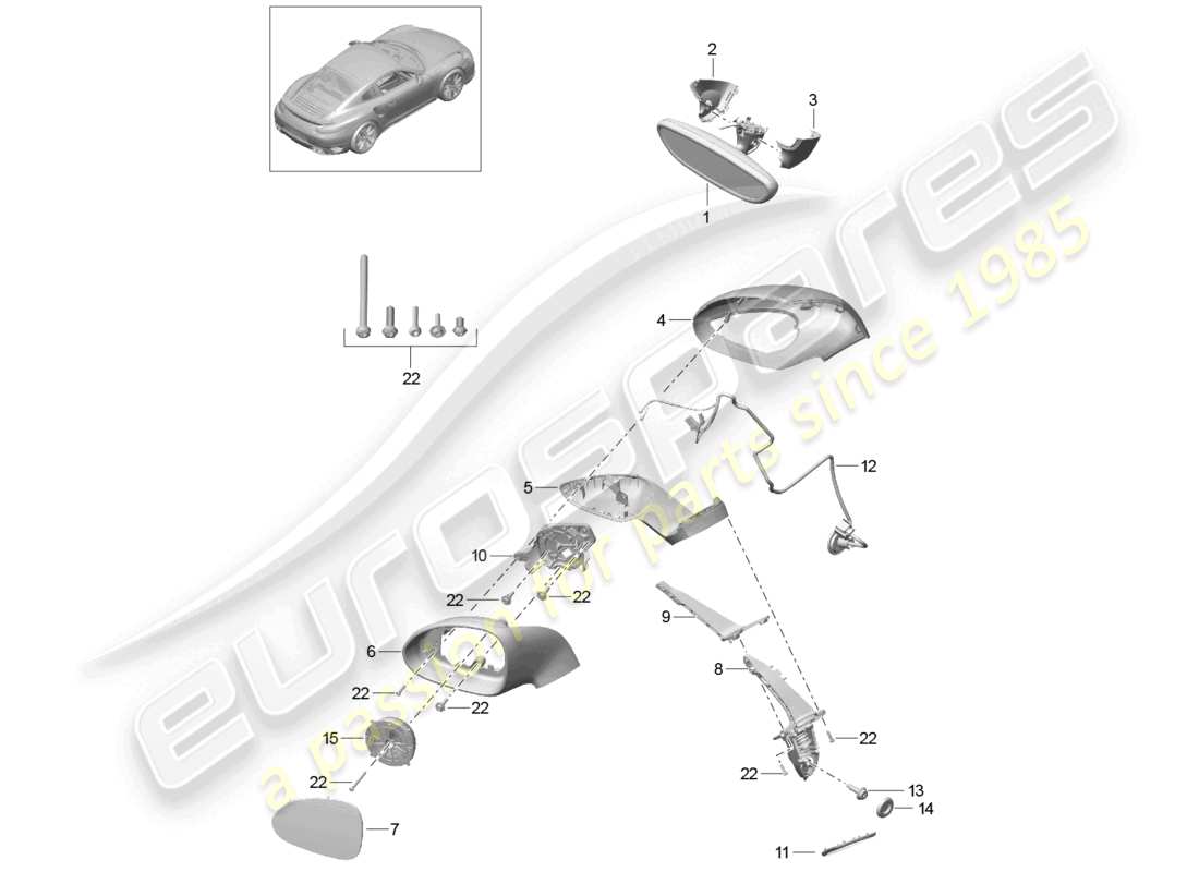 a part diagram from the porsche 991 parts catalogue