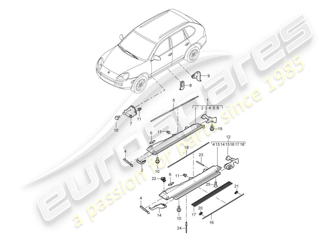 a part diagram from the porsche cayenne parts catalogue
