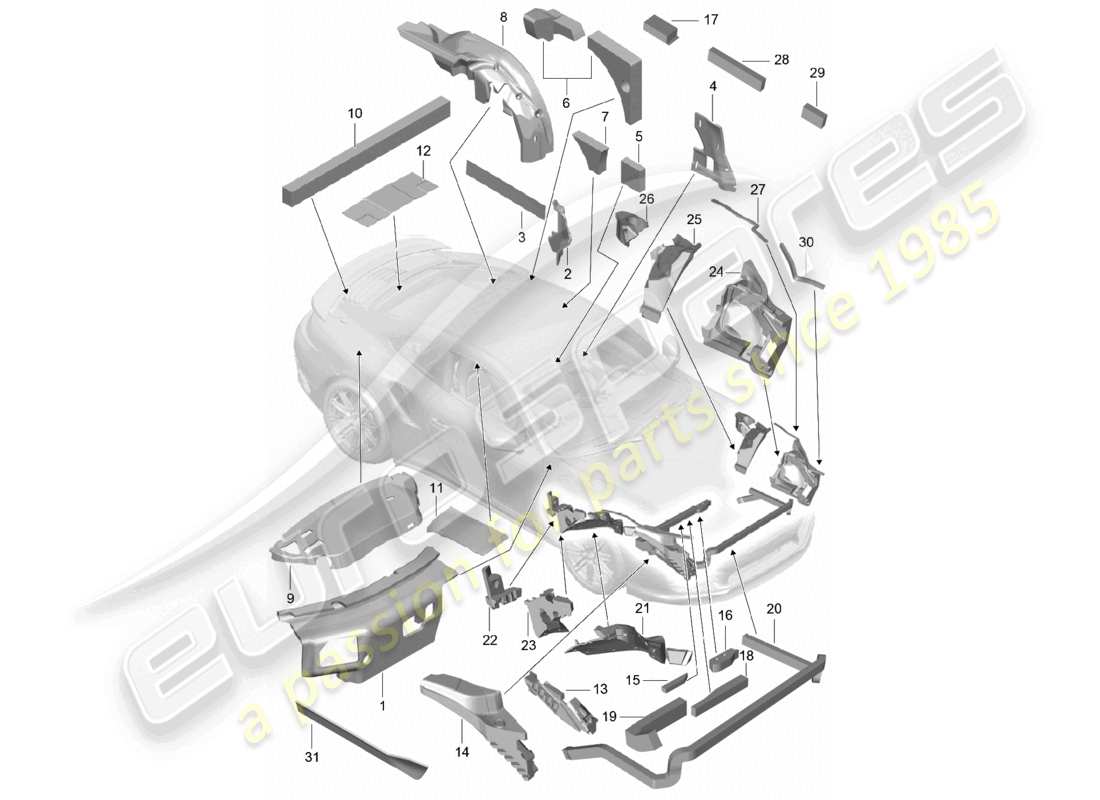 a part diagram from the porsche 991 parts catalogue
