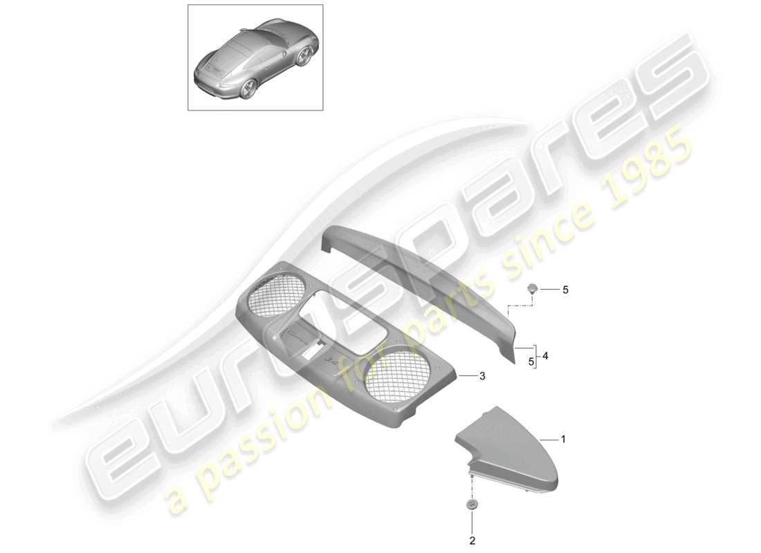 a part diagram from the porsche 991 parts catalogue