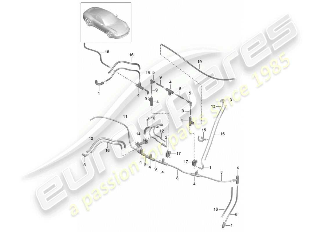 a part diagram from the porsche 2014 (991-1) parts catalogue