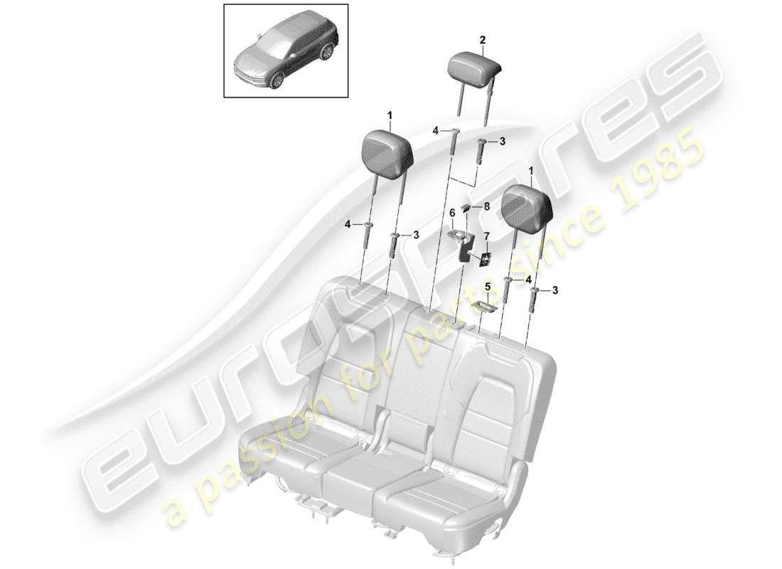 a part diagram from the porsche cayenne parts catalogue