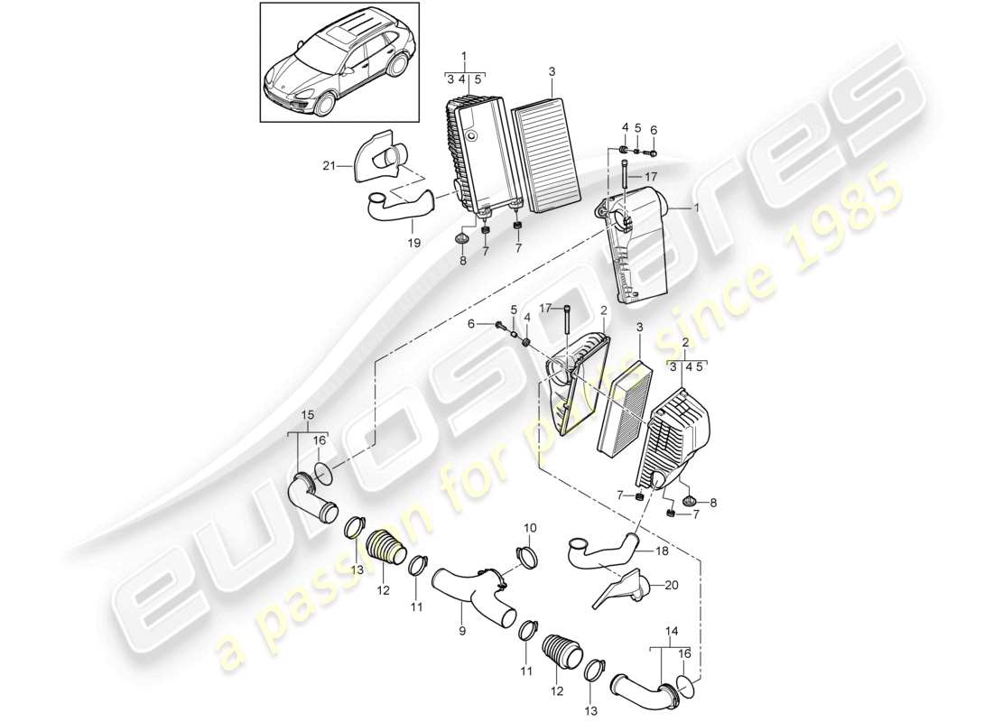 a part diagram from the porsche 2018 (cayenne e2 92a) parts catalogue