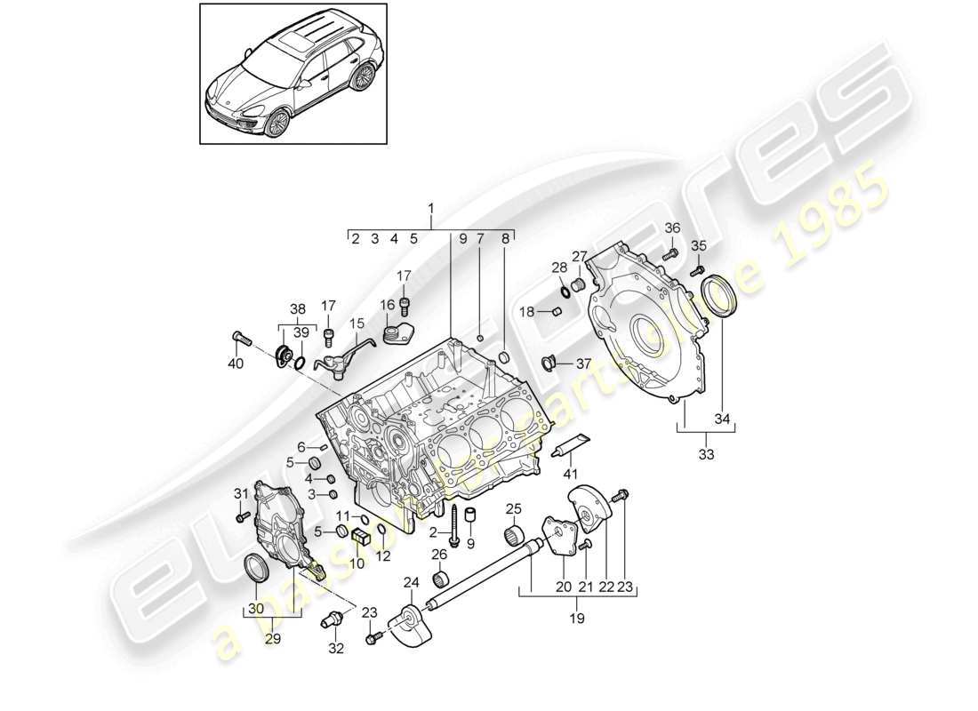 a part diagram from the porsche cayenne parts catalogue