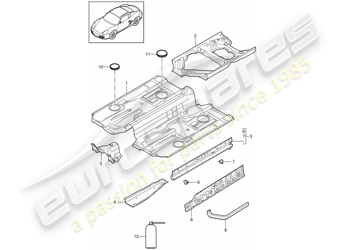 a part diagram from the porsche cayman parts catalogue