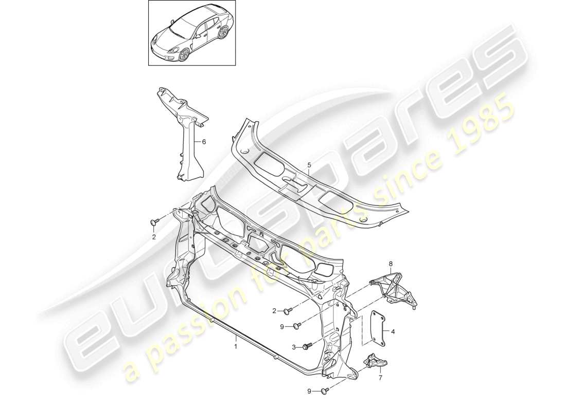 a part diagram from the porsche panamera parts catalogue