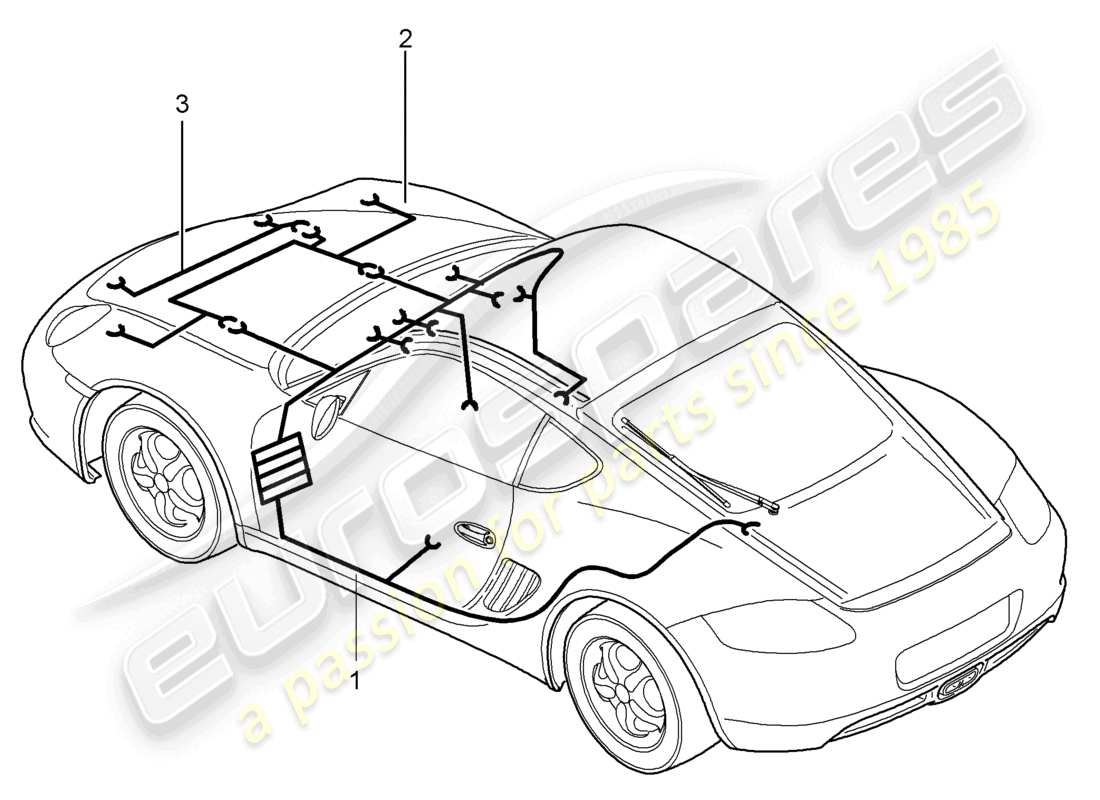 VIEW PARTS DIAGRAMS FROM THE PORSCHE CAYMAN PARTS CATALOGUE a part diagram from the porsche cayman parts catalogue