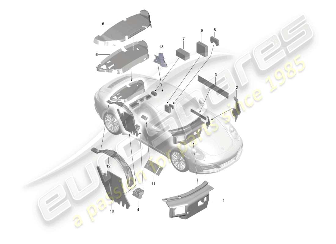 a part diagram from the porsche 991 parts catalogue