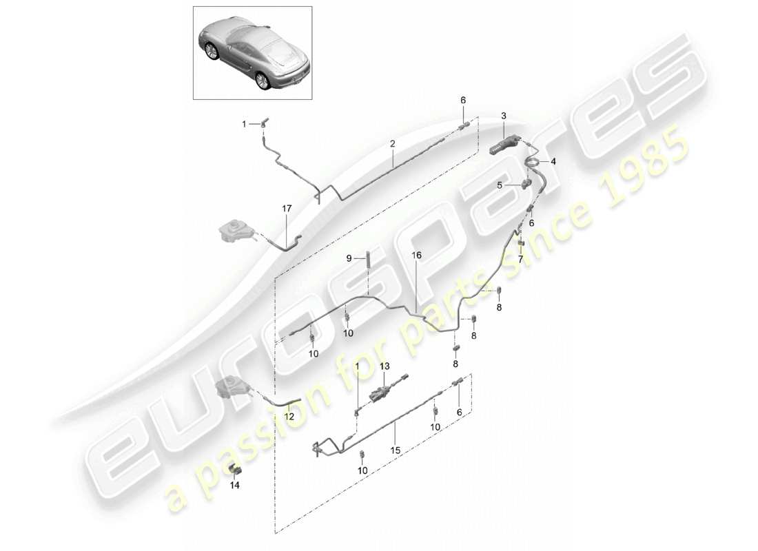 a part diagram from the porsche cayman parts catalogue
