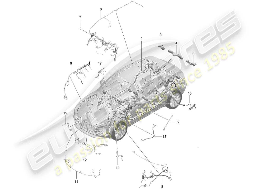 VIEW PARTS DIAGRAMS FROM THE PORSCHE MACAN PARTS CATALOGUE a part diagram from the porsche macan parts catalogue
