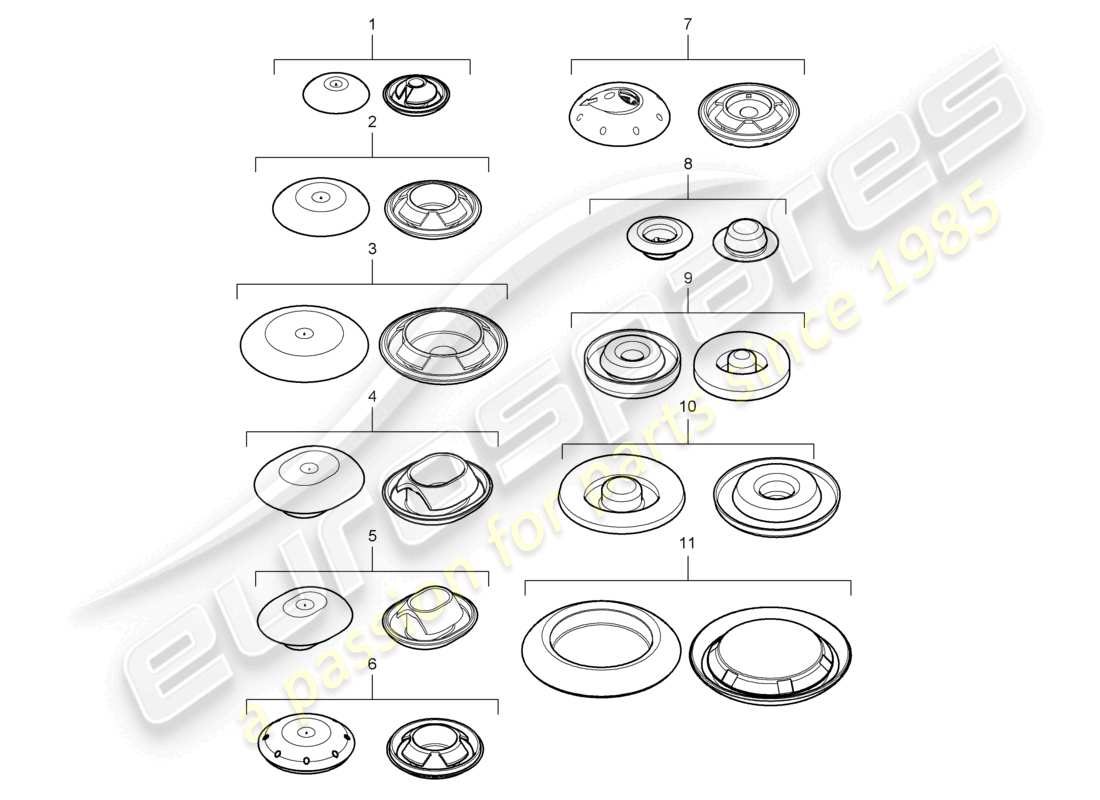 VIEW PARTS DIAGRAMS FROM THE PORSCHE CAYENNE PARTS CATALOGUE a part diagram from the porsche cayenne parts catalogue
