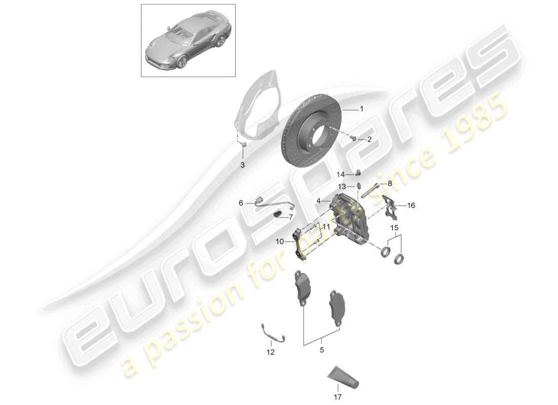 a part diagram from the porsche 991 parts catalogue
