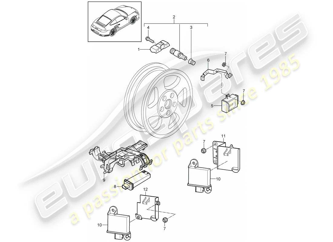 VIEW PARTS DIAGRAMS FROM THE PORSCHE 997 PARTS CATALOGUE a part diagram from the porsche 997 parts catalogue
