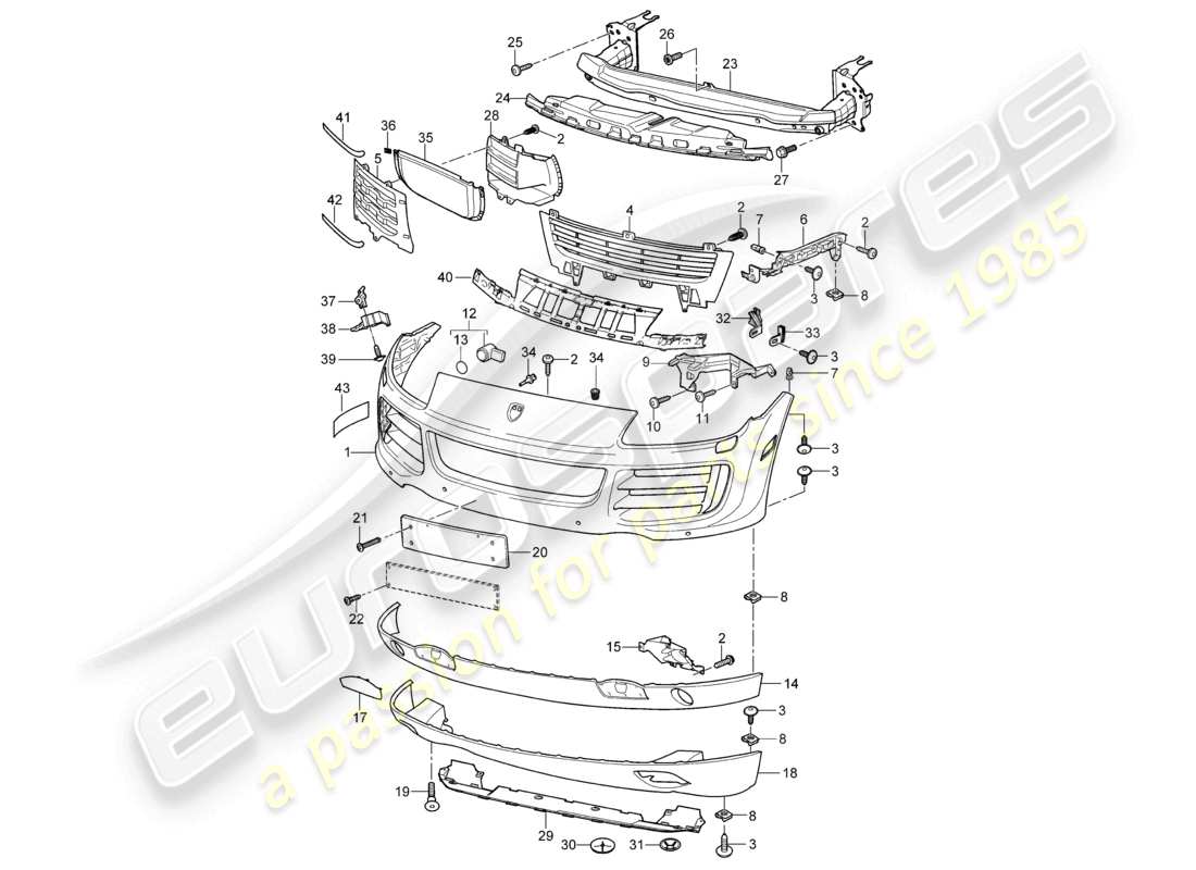 a part diagram from the porsche cayenne parts catalogue