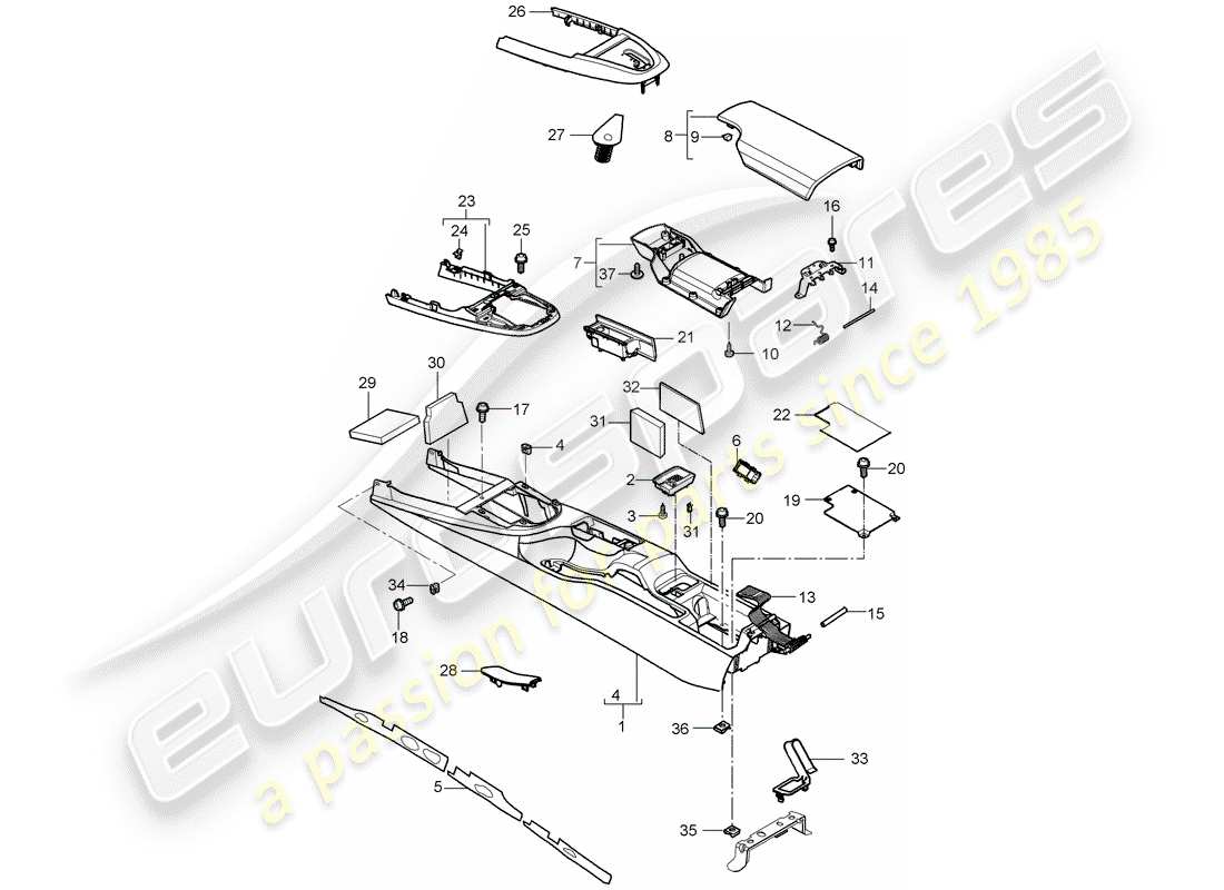 a part diagram from the porsche cayman parts catalogue