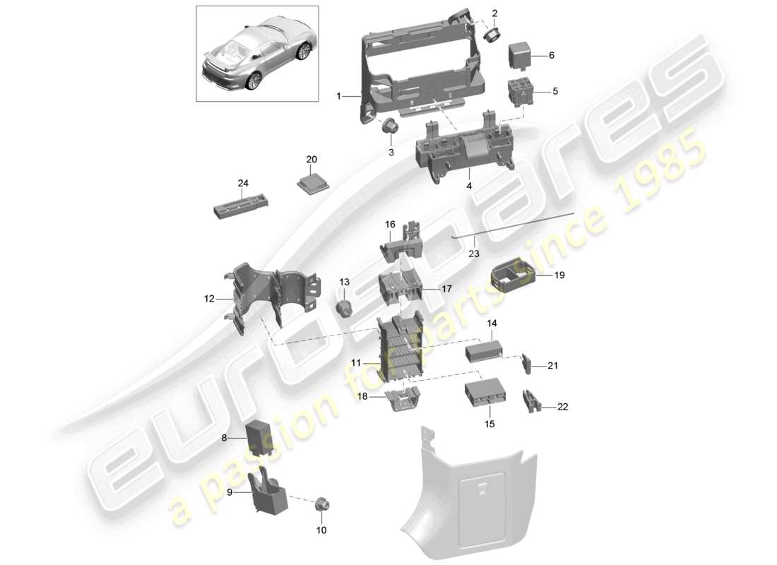 a part diagram from the porsche 991 parts catalogue