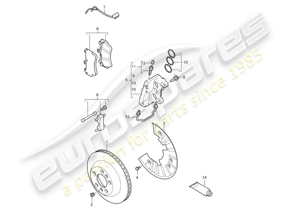 VIEW PARTS DIAGRAMS FROM THE PORSCHE CAYENNE PARTS CATALOGUE a part diagram from the porsche cayenne parts catalogue