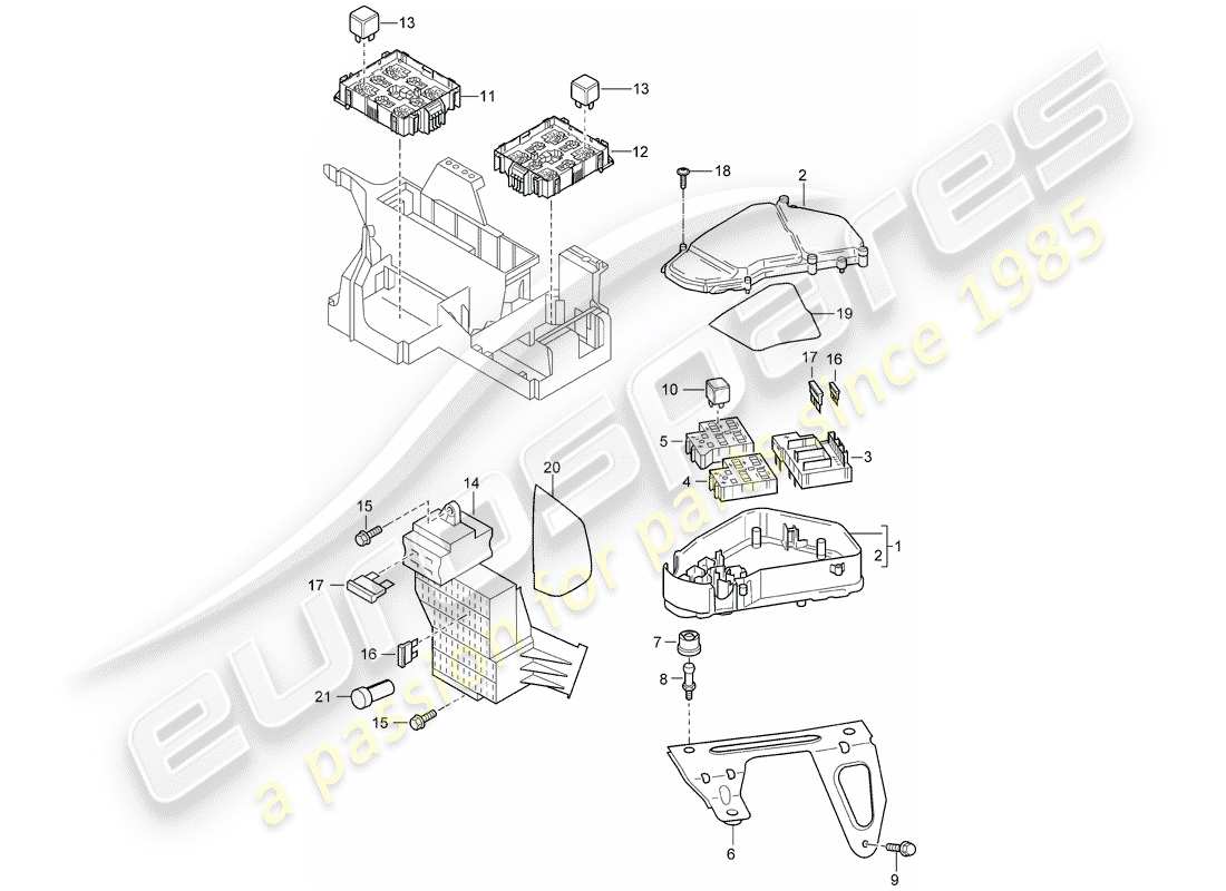 a part diagram from the porsche cayenne parts catalogue