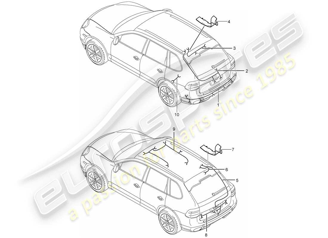 a part diagram from the porsche cayenne parts catalogue