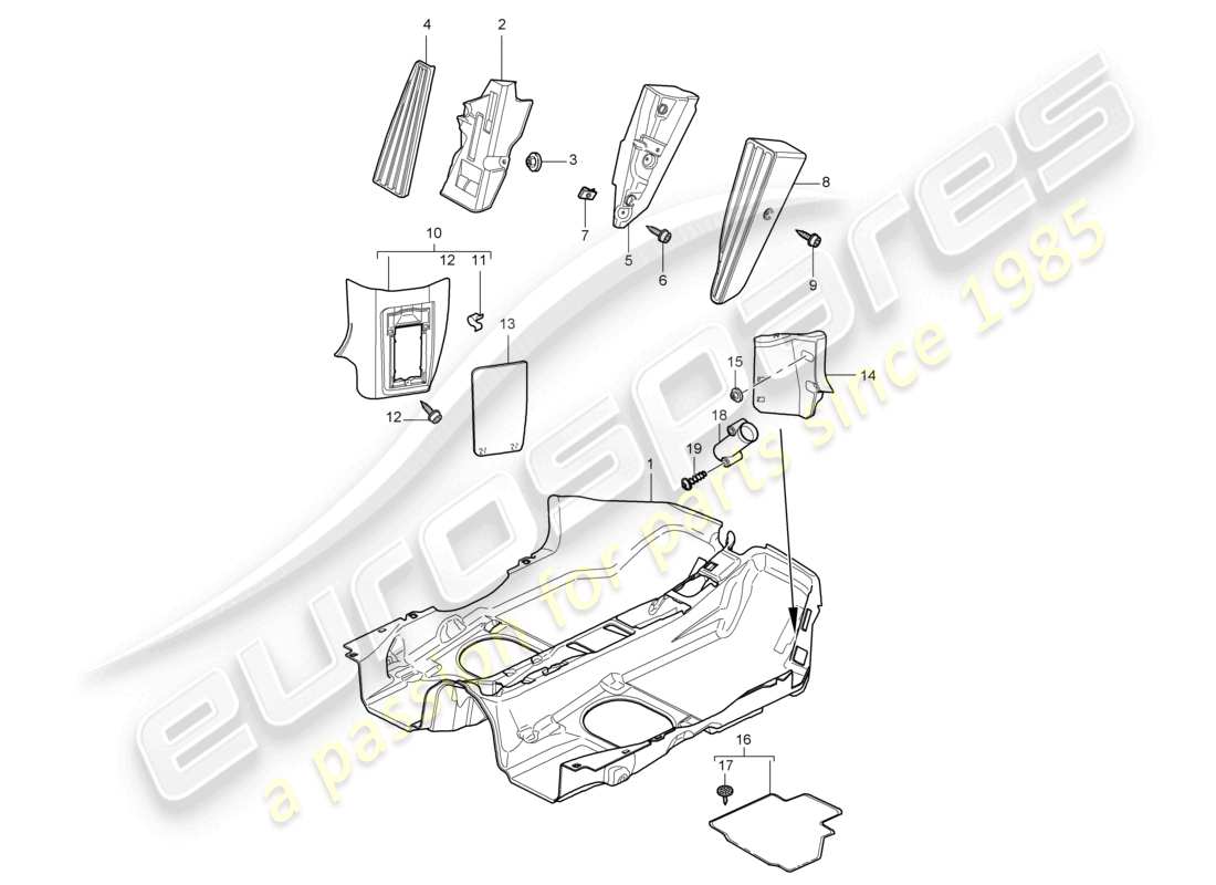 VIEW PARTS DIAGRAMS FROM THE PORSCHE CAYMAN PARTS CATALOGUE a part diagram from the porsche cayman parts catalogue