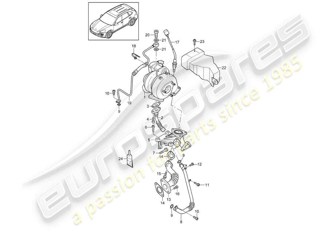 a part diagram from the porsche cayenne parts catalogue