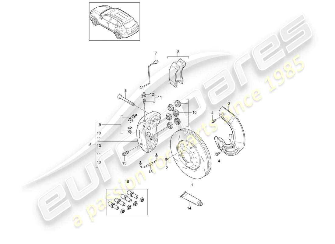 a part diagram from the porsche cayenne parts catalogue