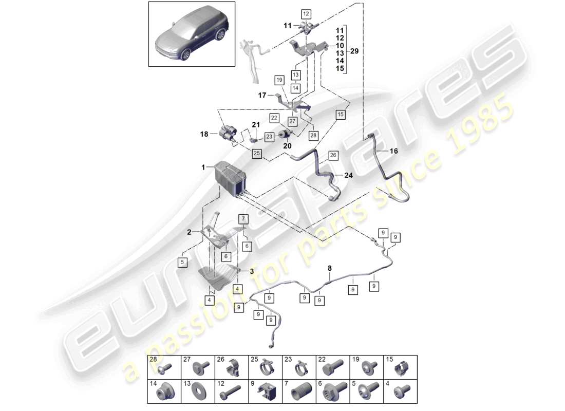 a part diagram from the porsche cayenne parts catalogue