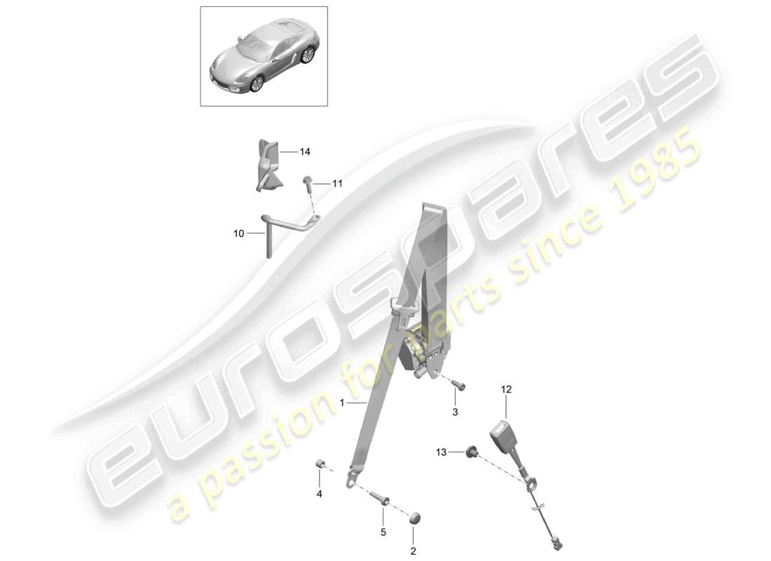 a part diagram from the porsche cayman parts catalogue