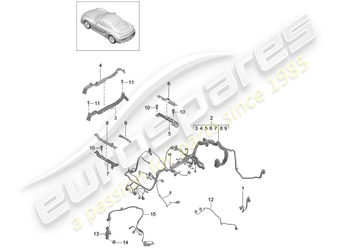 a part diagram from the porsche cayman parts catalogue