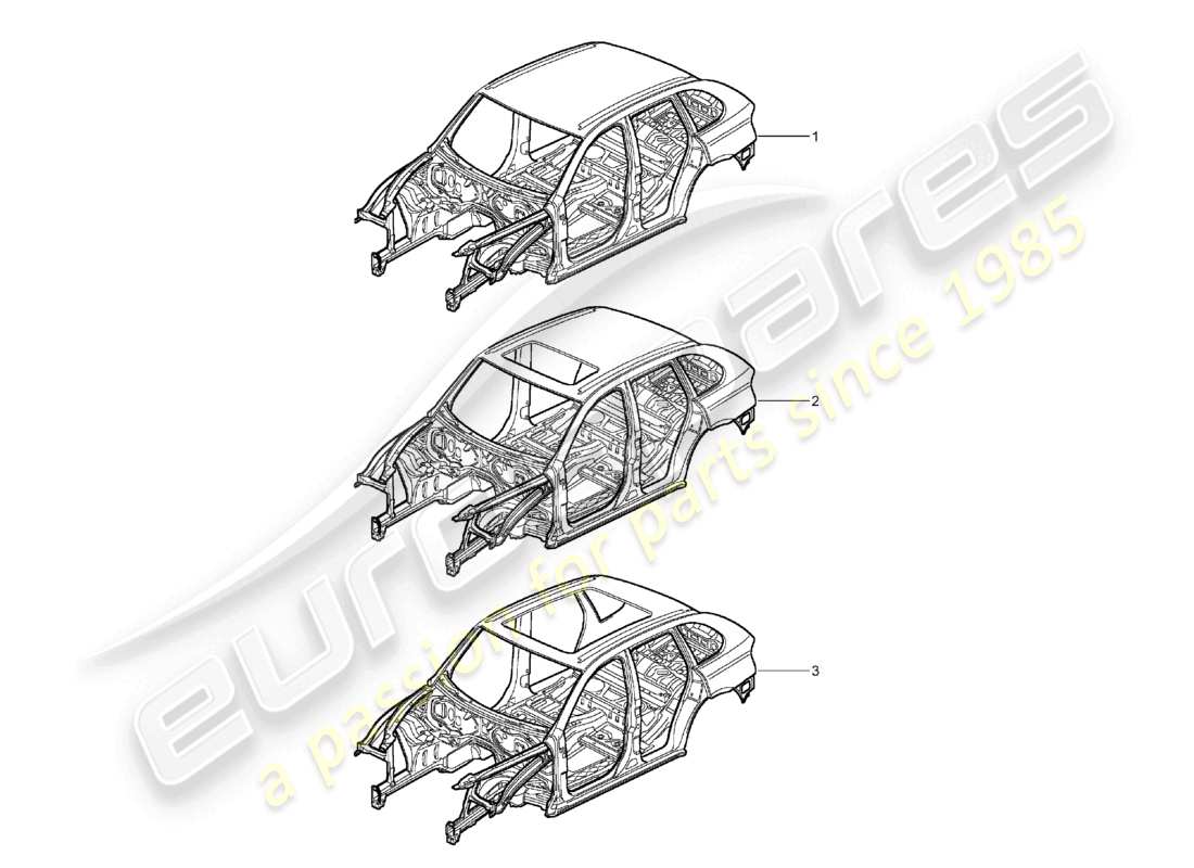 VIEW PARTS DIAGRAMS FROM THE PORSCHE CAYENNE PARTS CATALOGUE a part diagram from the porsche cayenne parts catalogue