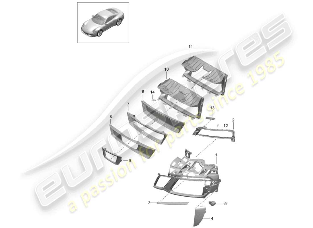 VIEW PARTS DIAGRAMS FROM THE PORSCHE 991 PARTS CATALOGUE a part diagram from the porsche 991 parts catalogue