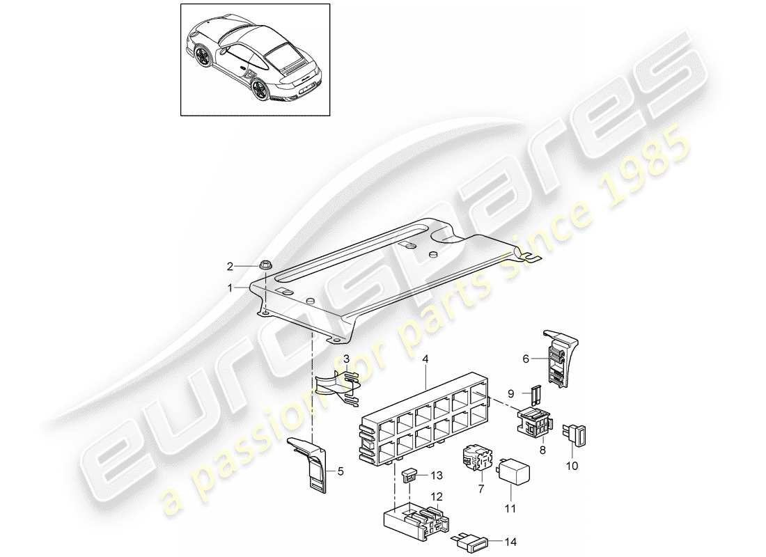 VIEW PARTS DIAGRAMS FROM THE PORSCHE 997 PARTS CATALOGUE a part diagram from the porsche 997 parts catalogue