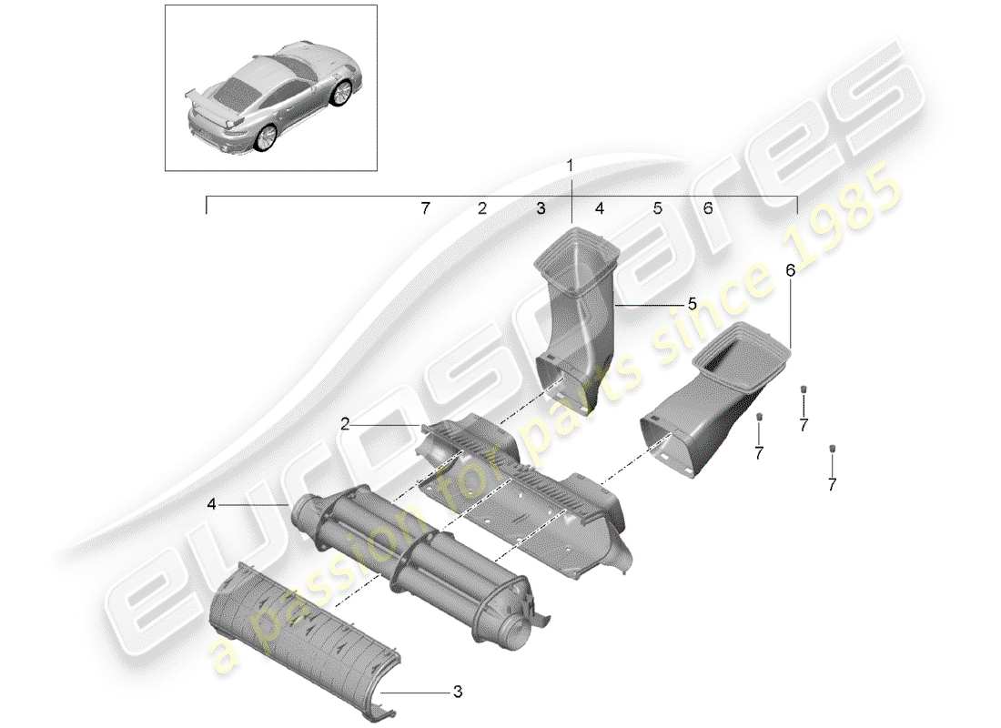 VIEW PARTS DIAGRAMS FROM THE PORSCHE 991 PARTS CATALOGUE a part diagram from the porsche 991 parts catalogue