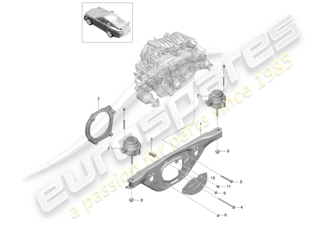 a part diagram from the porsche 991 parts catalogue