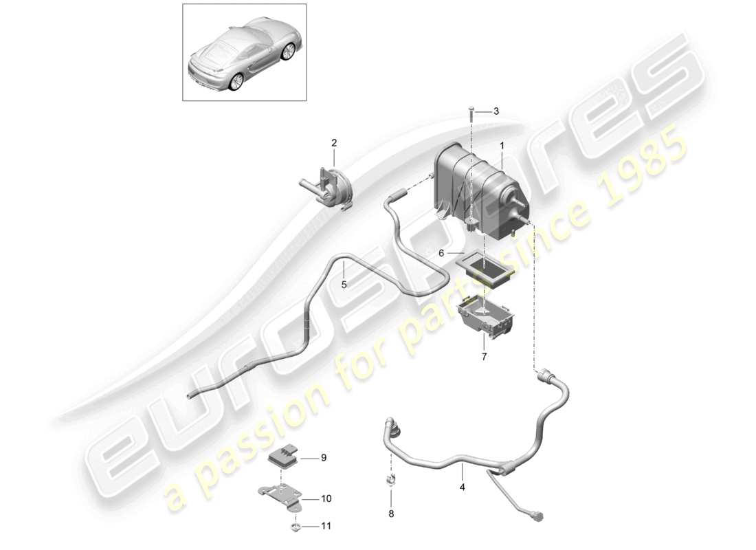 a part diagram from the porsche cayman parts catalogue