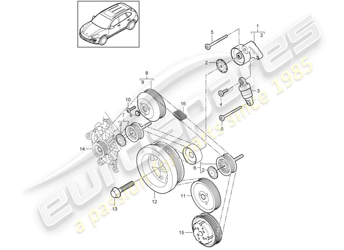 VIEW PARTS DIAGRAMS FROM THE PORSCHE CAYENNE PARTS CATALOGUE a part diagram from the porsche cayenne parts catalogue