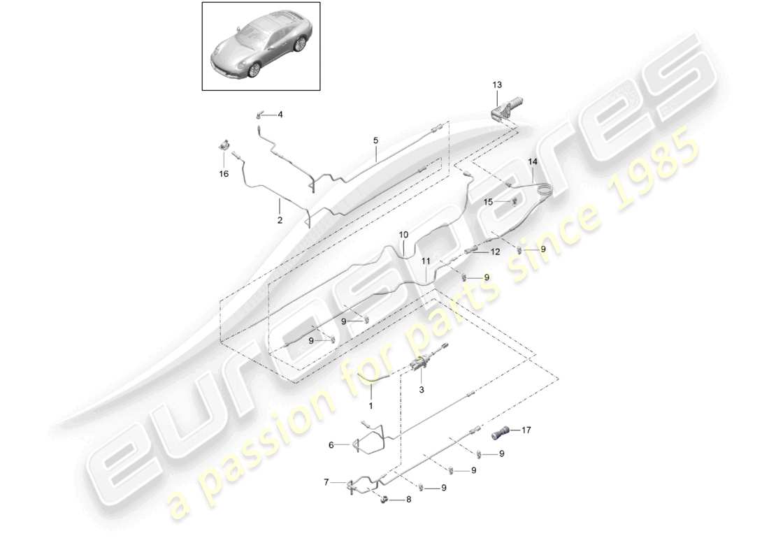 a part diagram from the porsche 991 parts catalogue