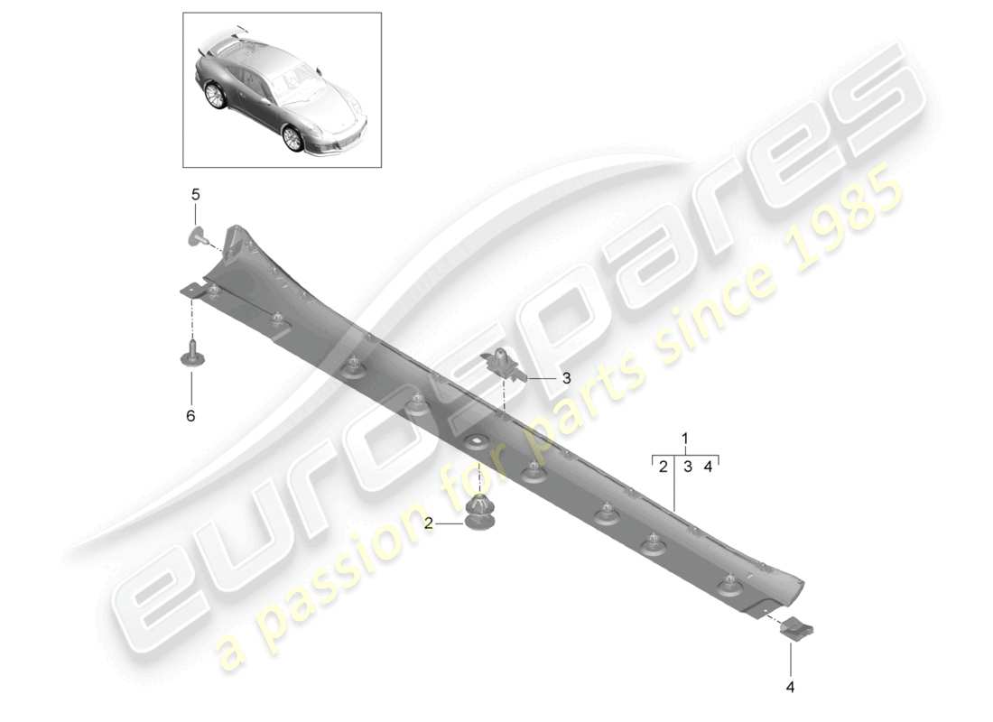 VIEW PARTS DIAGRAMS FROM THE PORSCHE 991 PARTS CATALOGUE a part diagram from the porsche 991 parts catalogue