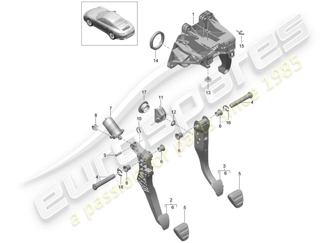 a part diagram from the porsche 991 parts catalogue