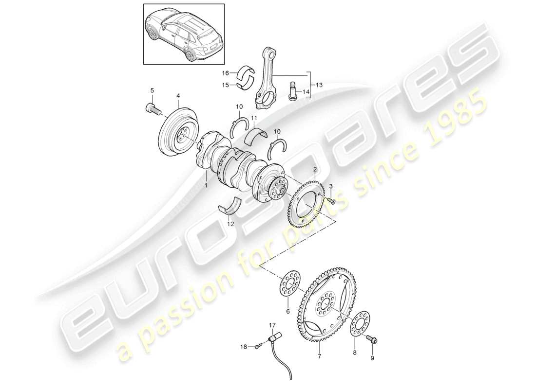 VIEW PARTS DIAGRAMS FROM THE PORSCHE CAYENNE PARTS CATALOGUE a part diagram from the porsche cayenne parts catalogue
