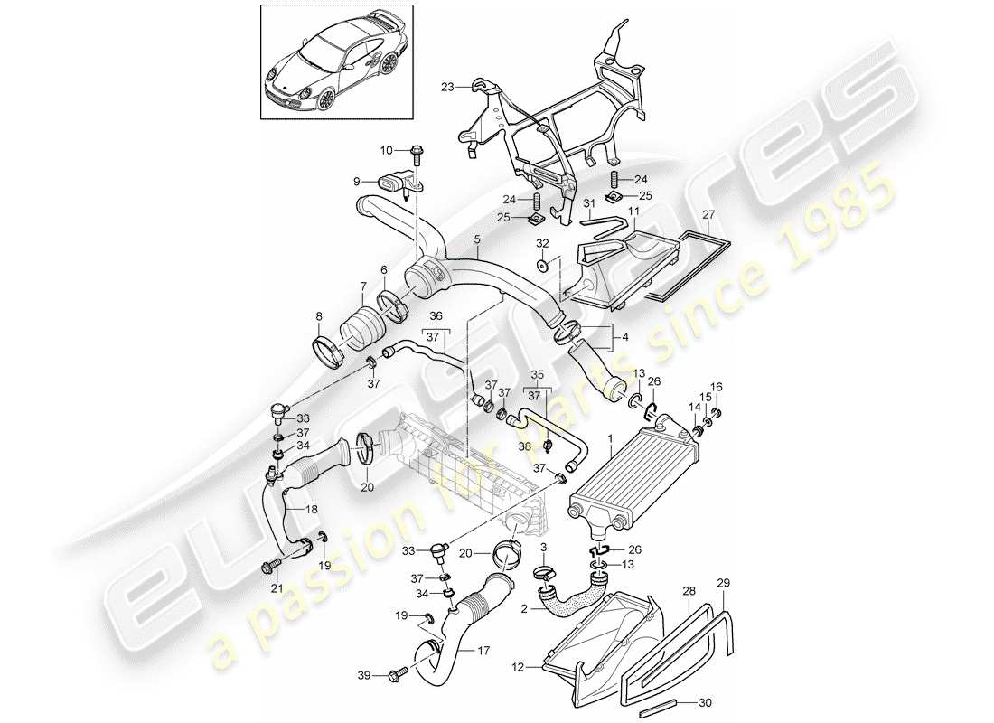 a part diagram from the porsche 997 parts catalogue