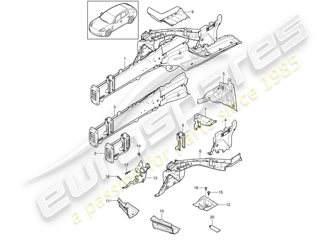 VIEW PARTS DIAGRAMS FROM THE PORSCHE PANAMERA PARTS CATALOGUE a part diagram from the porsche panamera parts catalogue