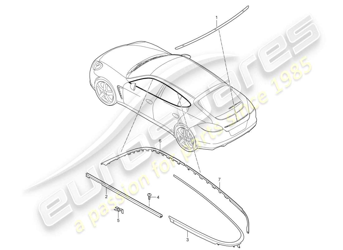 VIEW PARTS DIAGRAMS FROM THE PORSCHE PANAMERA PARTS CATALOGUE a part diagram from the porsche panamera parts catalogue