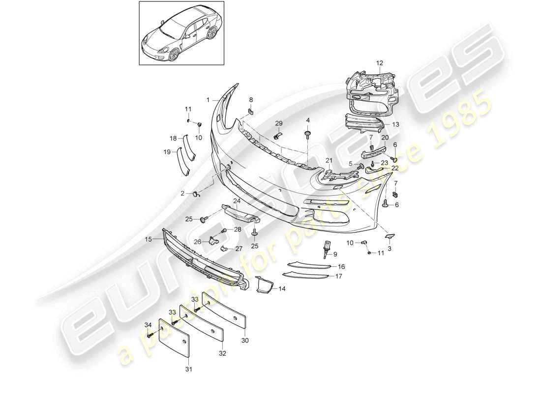 a part diagram from the porsche panamera parts catalogue