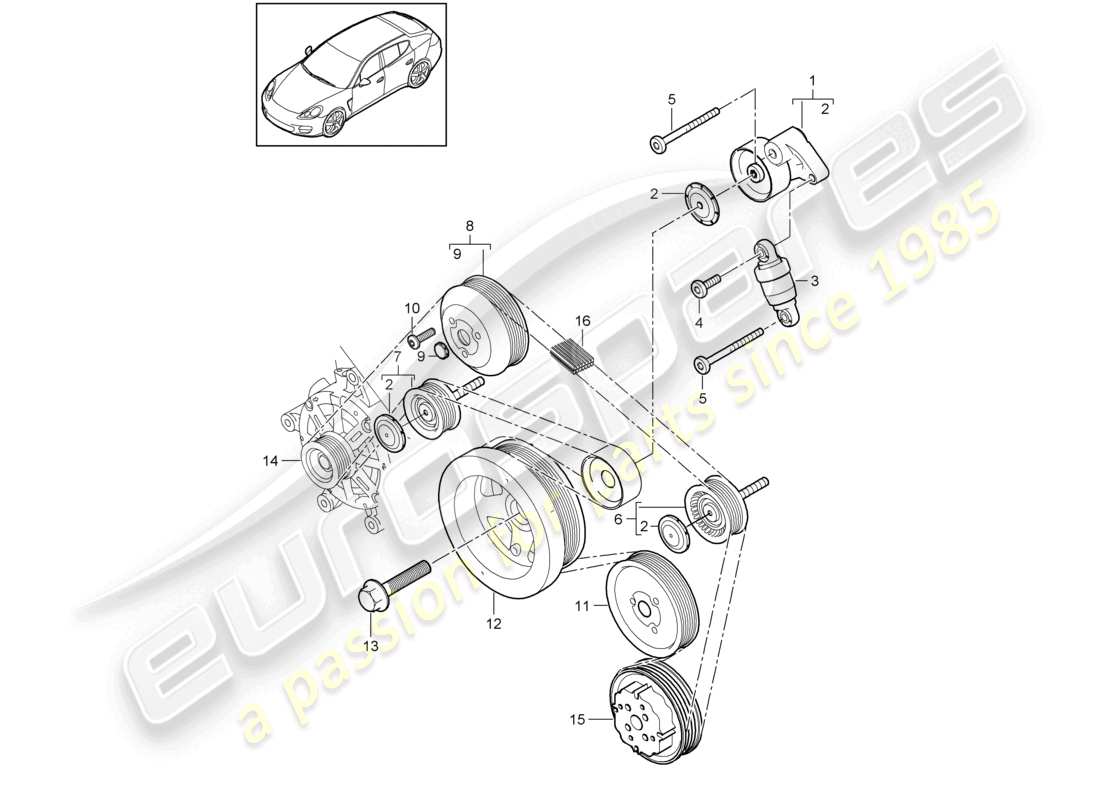 a part diagram from the porsche panamera parts catalogue
