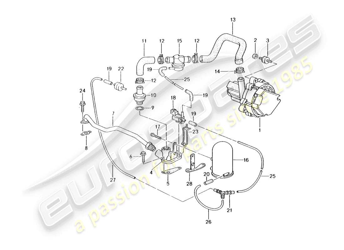 a part diagram from the porsche boxster parts catalogue