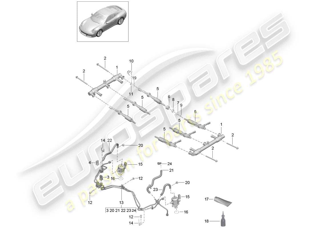 a part diagram from the porsche 991 parts catalogue