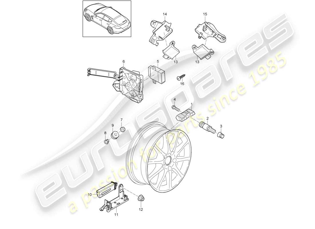 a part diagram from the porsche panamera parts catalogue