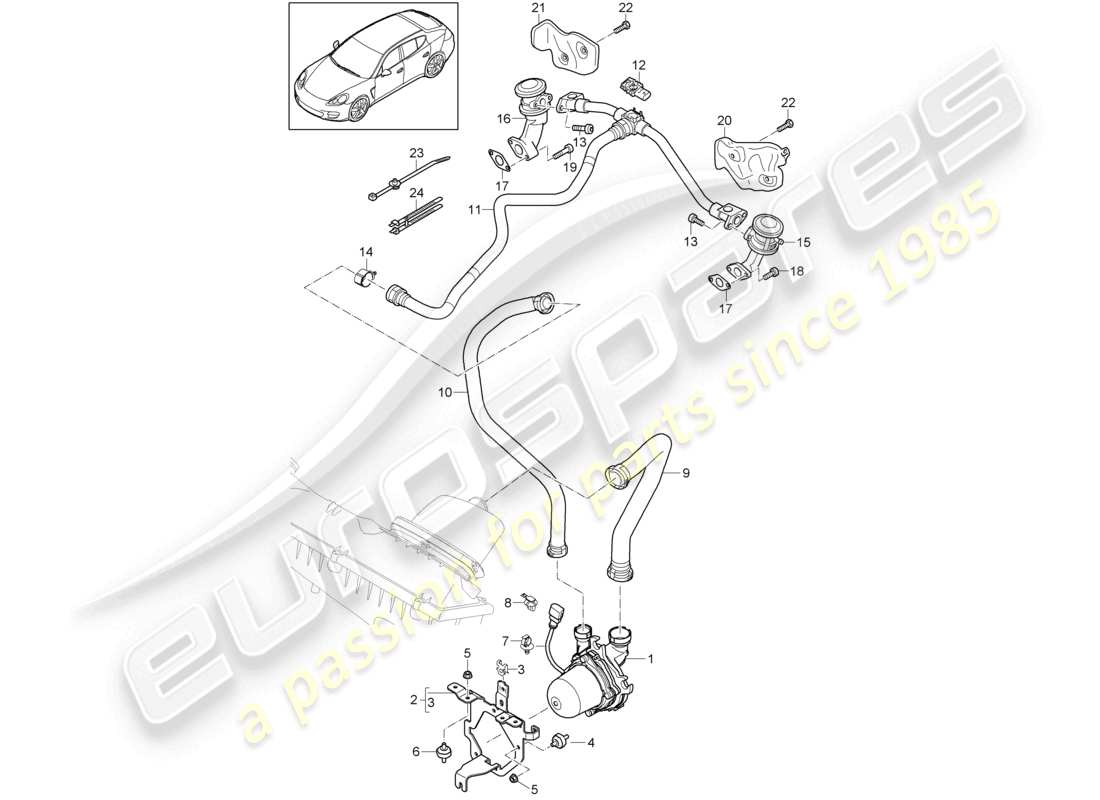 VIEW PARTS DIAGRAMS FROM THE PORSCHE PANAMERA PARTS CATALOGUE a part diagram from the porsche panamera parts catalogue