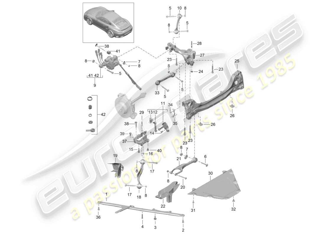 VIEW PARTS DIAGRAMS FROM THE PORSCHE 991 PARTS CATALOGUE a part diagram from the porsche 991 parts catalogue